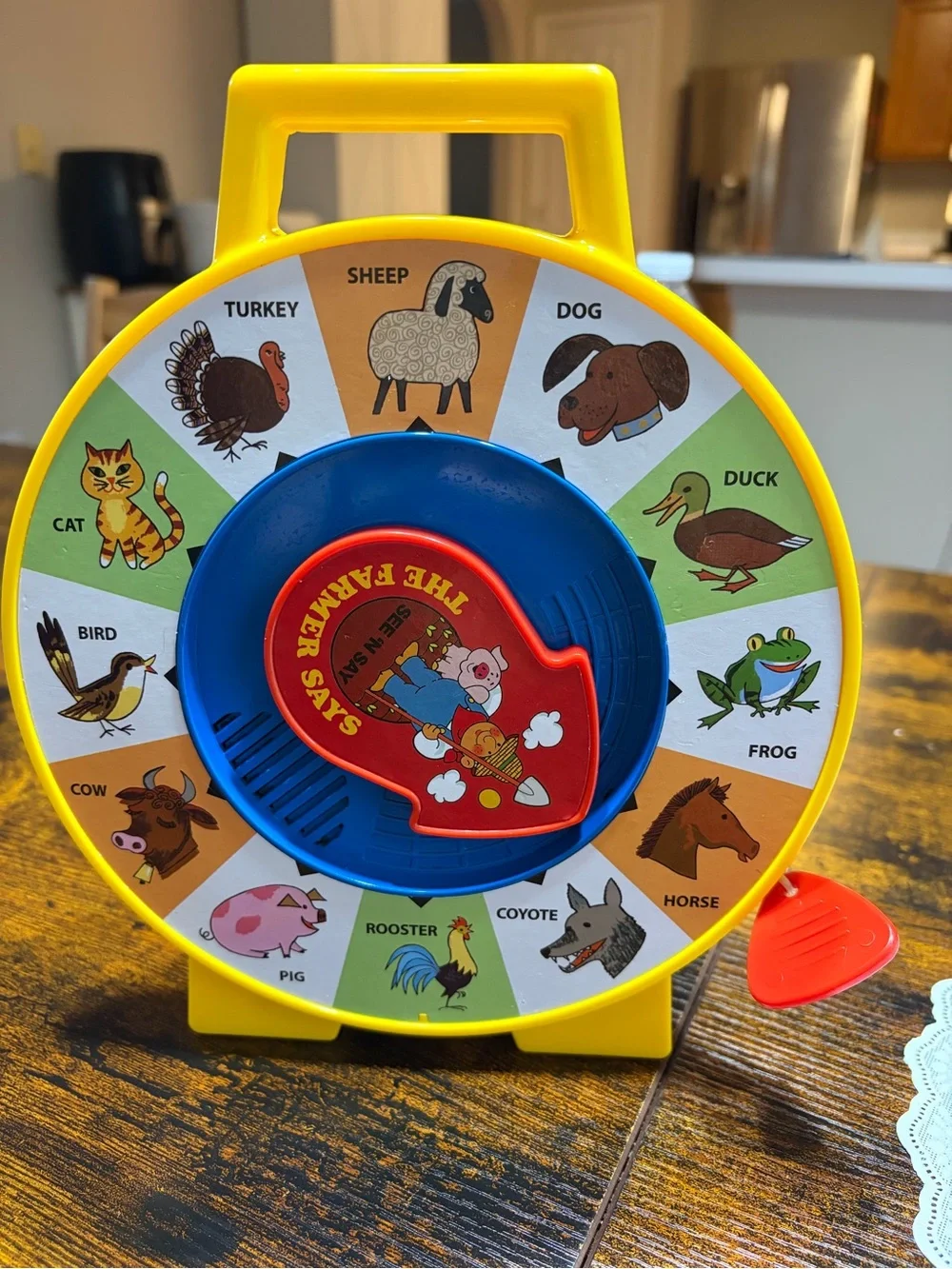 Mattel Yellow and Blue Animal Sound Wheel Toy